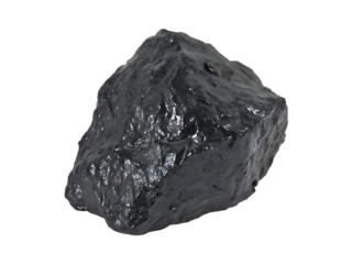 Piece of coal isolated on white background PNG 