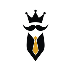 Kingly Mustache Business Logo Design