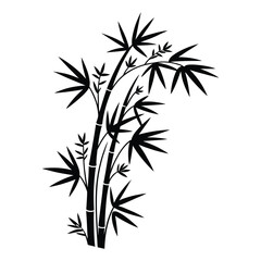 Fototapeta premium Bamboo Silhouette, Vector, Illustration, Icon, Logo, White Background.