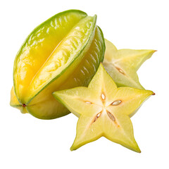 Fototapeta premium Starfruit isolated on a transparent background