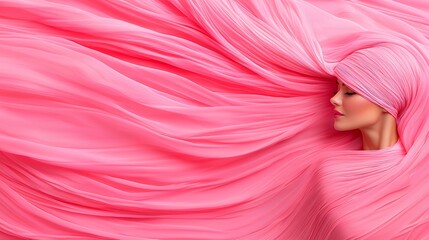 Woman in Pink Fabric