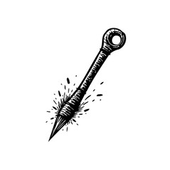 Monochrome illustration of a stylized arrow with detailed line work and shadow accents
