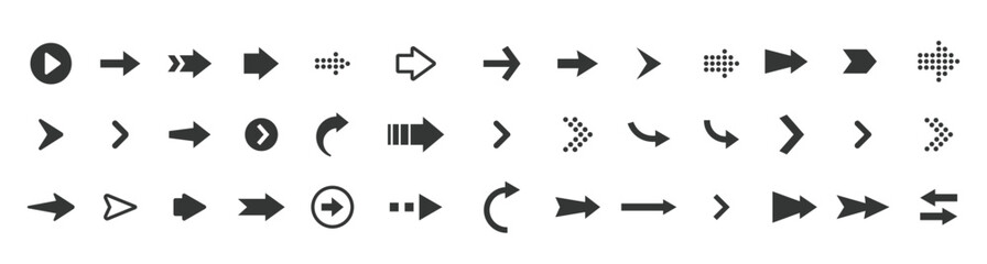 Black arrow icon big sets. Vector arrow illustration