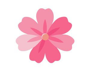 Fototapeta premium Pink Flower on White Background, Delicate Floral Illustration, Soft Pink Flower Design, Elegant Flower Art, Transparent Background