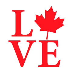 Canada love svg cut file. Isolated vector illustration.