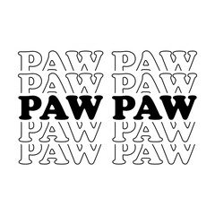 Paw paw stacked svg cut file. Isolated vector illustration.