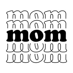 Stacked mom svg cut file. Isolated vector illustration.