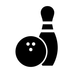Bowling ball and pin svg cut file. Isolated vector illustration.