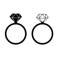 Wedding diamond ring svg cut file. Isolated vector illustration.