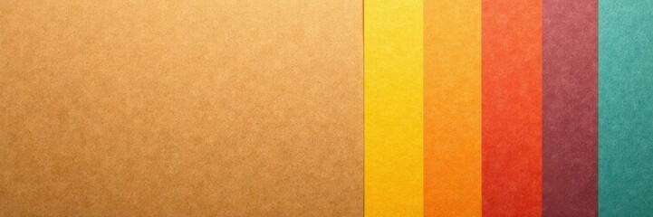 Fototapeta premium Striped brown kraft paper background, overhead shot, kraft paper, blank, simple