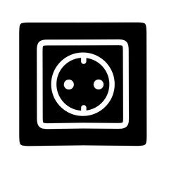 electric socket icon vector on white background
