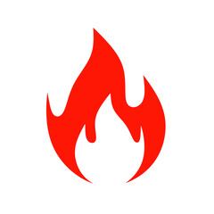 fire icon. red fire icon vector on white background