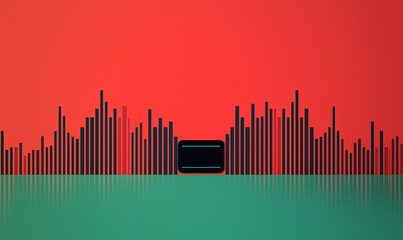 Abstract digital artwork featuring a colorful sound wave graphic with a gradient background, evoking rhythm and music themes.