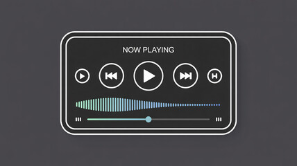 Music or audio player UI vector design in outline style