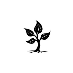 Hand-Drawn Seedling: A Minimalist Illustration of Growth and Environmentalism