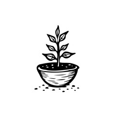 Elegant plant illustration exhibiting organic lines and minimalist composition