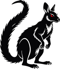 Mysterious Dark Rodent with Red Eyes in Vector Art Style
