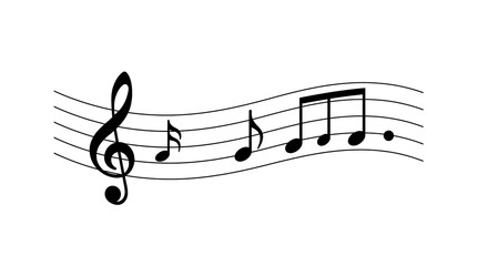 Elegant Musical Notes and Staff Line Illustration for Music Education and Arts.