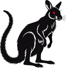Mysterious Dark Rodent with Red Eyes in Vector Art Style