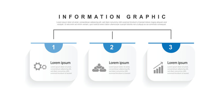 3 process infographic. Timeline infographic with three step column and icons 