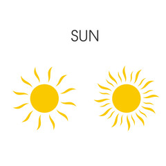 Fototapeta premium Popular Sun Icons Set in Flat Vector Style