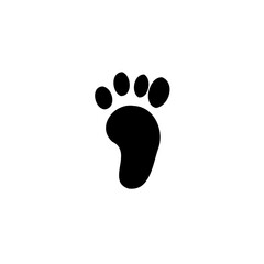 Minimalist representation of a bear's footprint, simplified vector graphic