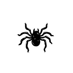 Monochrome illustration of a spider with long legs for spooky designs