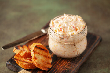 Homemade Pimento Cheese Spread Bruschetta