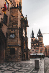 Astronomical clock and old square Prague