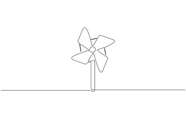 Vector illustration of A colorful paper windmill spinning in the wind, Pinwheel, Pinwheel isolated on white background for kids coloring book.