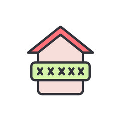 Stylized House Illustration With Xs Representing Secure Home Access