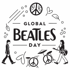 GLOBAL BEATLES DAY vector illustration