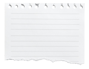 Torn paper with distressed edges and a textured perfect scrapbook isolated cut out on transparent png