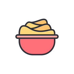 Delightful Dessert Icon Featuring Swirled Cream In A Bowl