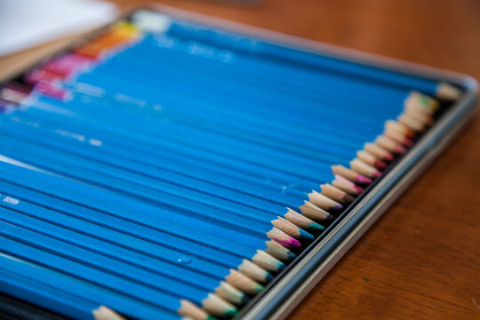 Watercolour art pencils in box