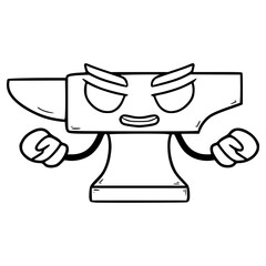 anvil character illustration hand drawn outline vector