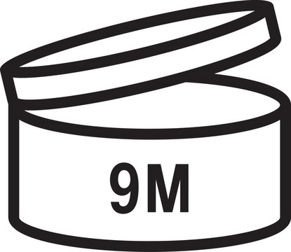 PAO 9M Label Icon. Period After Opening