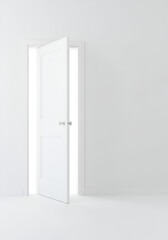 Open white door, bright light
