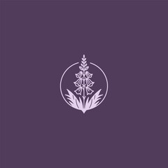 Foxglove flower logo in elegant and minimalist line art style. © Leyde