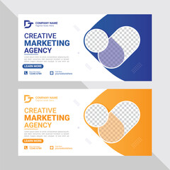 Marketing business social media web banner and billboard design