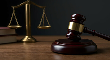 gavel,  judge gavel,  gavel on table, Gavel, Scales of Justice, and Law Books on Wooden Table