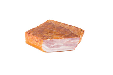 Smoked pork breast with close up cut