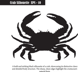 Bold Crab Silhouette - Marine Life Vector Illustration