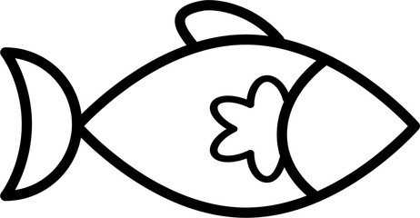 vector illustration of a black and white fish