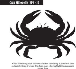 Bold Crab Silhouette - Marine Life Vector Illustration