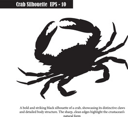 Bold Crab Silhouette - Marine Life Vector Illustration