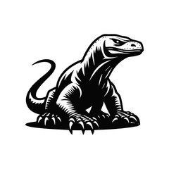 Komodo vector, graphic dragon, fierce predator, reptile icon, wild lizard for logo design, commercial art, product branding, mascot illustration, and digital template
