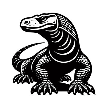 Komodo vector, asian reptile, wild lizard, tropical dragon, fierce predator for creative art, branding project, merchandise use, logo asset, and wildlife vector file