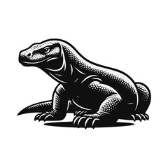 Fototapeta premium Komodo vector, native beast, island predator, dangerous lizard, exotic dragon for app asset, visual branding, logo icon, stock design, and t-shirt illustration use
