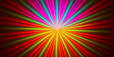 Obraz premium Seamless rainbow sunburst pattern; vibrant curved rays on textured background, design element, decoration